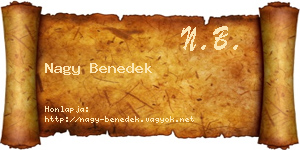 Nagy Benedek névjegykártya